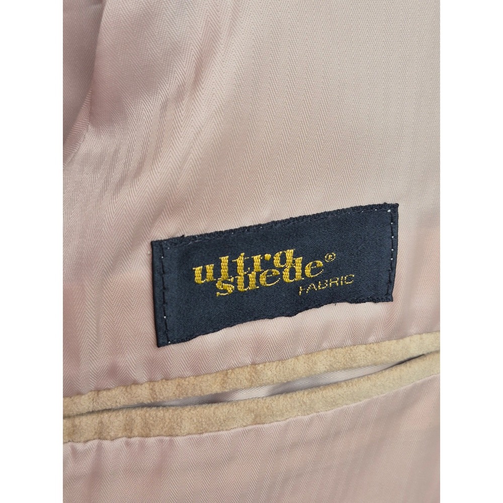 Vintage Lakeland Tan Suede Bomber Jacket Mens XL Full Zip Harrington Coat - Picture 16 of 16